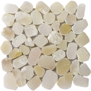 Onyx Light Beige Pebble Mosaic - stone tile